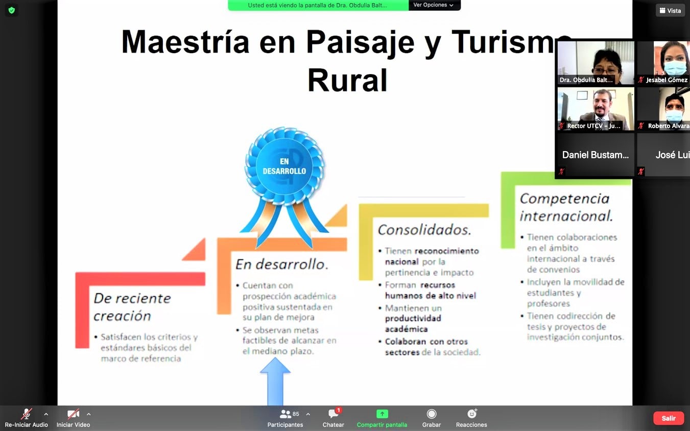 UTCV PARTICIPA EN DIFUSIÓN DE LA MAESTRÍA PROFESIONALIZANTE EN PAISAJE Y TURISMO RURAL POR PARTE DEL COLEGIO DE POSTGRADUADOS CAMPUS CÓRDOBA